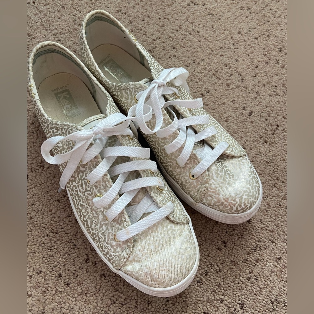 Gold and white Keds